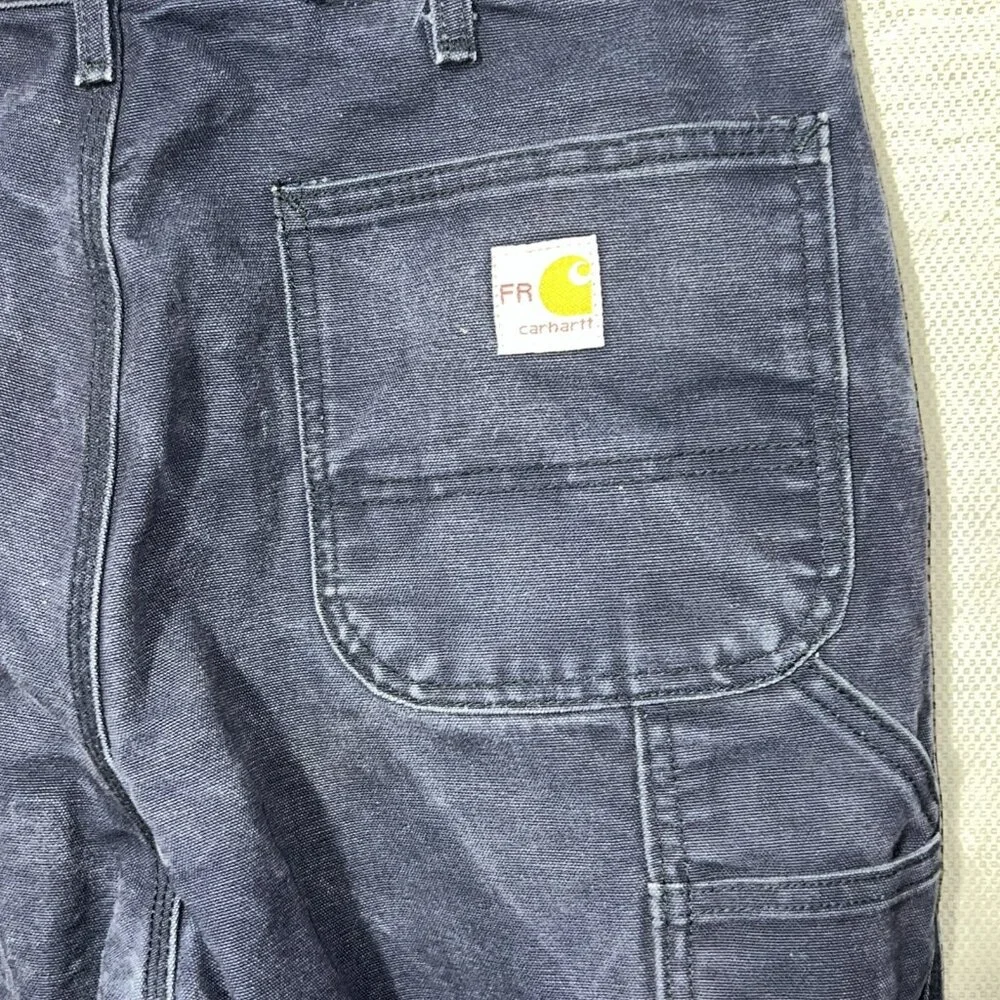 CARHARTT FLAME RESISTANT Men's Pants Canvas Carpenter Pants FRB229DNY 34X34 - Picture 6 of 11